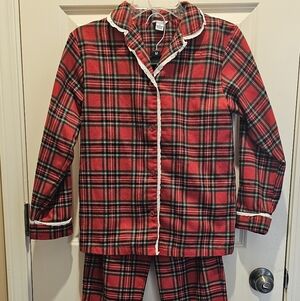 Cozy Red Flannel Plaid Kids Pajama Set